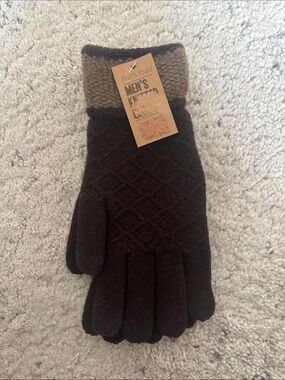 Britts Knits Men's Brown Knit Gloves NWT